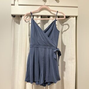 Abercrombie and Fitch Blue Romper with Bow Detail